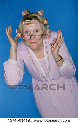 Stock Image - Portrait of a senior woman. Fotosearch