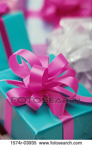 Stock Photography - Close-up of a wrapped gift. Fotosearch