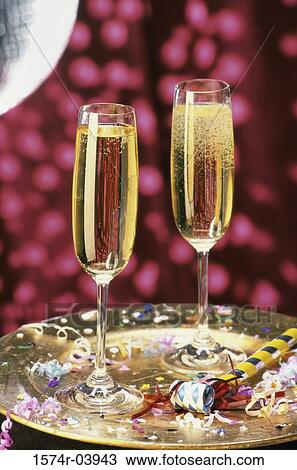 two champagne flutes