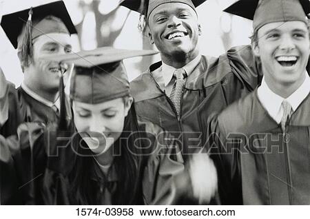 Stock Photo - Group of young graduates smiling. Fotosearch