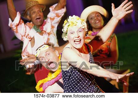 Portrait of two senior couples dancing at a party View Large Photo Image Stock Photo - Portrait of two senior couples dancing at a party. Fotosearch
