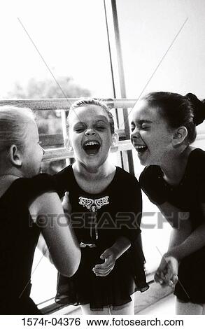 Stock Photograph - Three ballerinas laughing. Fotosearch