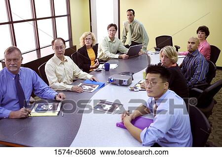 High angle view of a group of business executives in a conference View Large Photo Image Stock Photo - High angle view of a group of business executives in a conference. Fotosearch