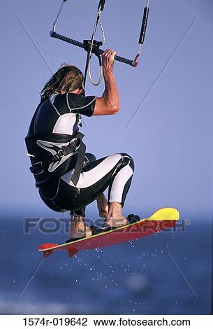 Stock Image - Kitesurfing. Fotosearch