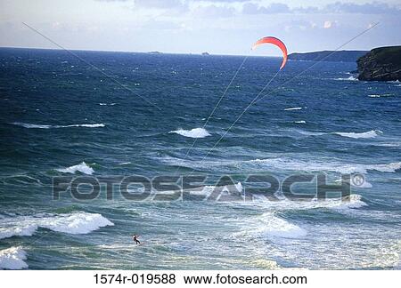 Kitesurfing View Large Photo Image Stock Photo - Kitesurfing. Fotosearch