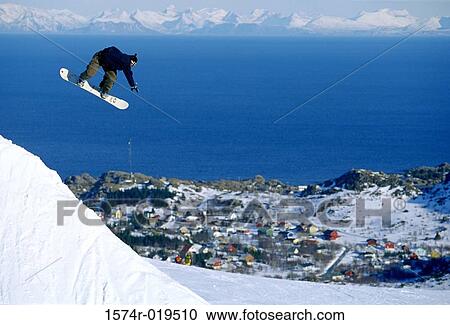 Person snowboarding downhill View Large Photo Image Stock Image - Person snowboarding downhill. Fotosearch