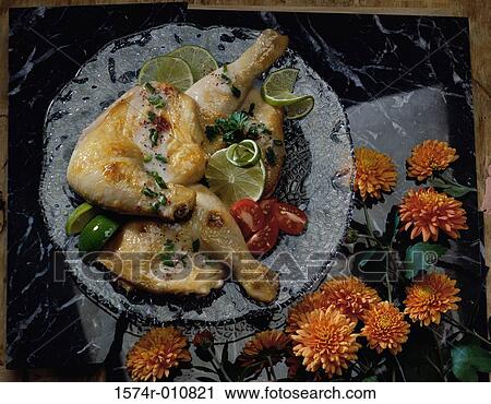 Baked chicken on a plate View Large Photo Image Stock Image - Baked chicken on a plate. Fotosearch