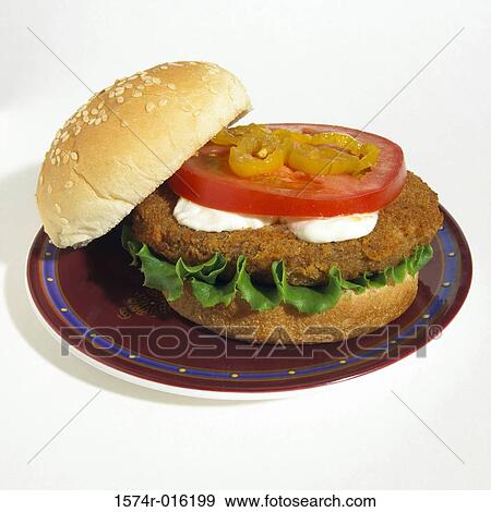 Chicken Burger View Large Photo Image Stock Photo - Chicken Burger. Fotosearch