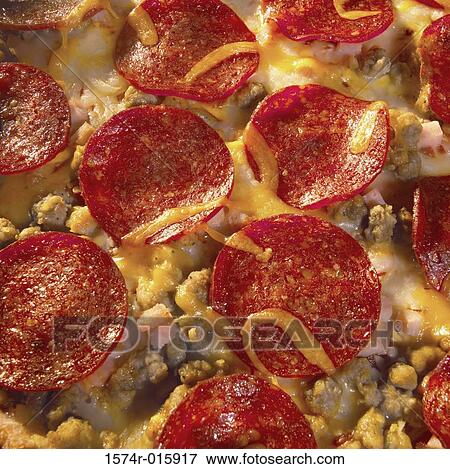 Stock Photo - Close-up of a pizza. Fotosearch