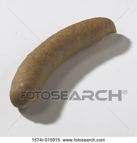 Stock Photography - Close-up of a raw sausage. Fotosearch