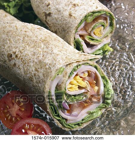 Stock Photo - Close-up of a sandwich wrap. Fotosearch