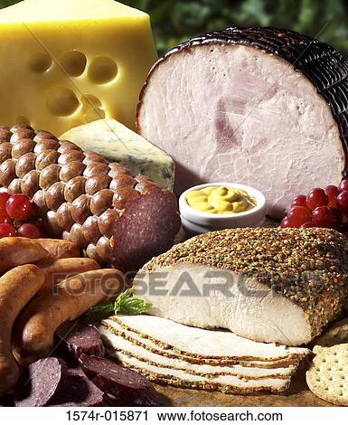 Stock Image - Close-up of food in a delicatessen. Fotosearch