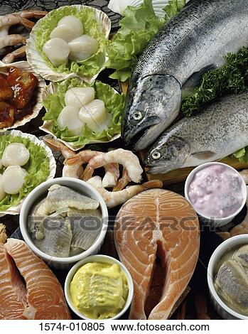 fish, group, salmon, still, large, objects, seafood View Large Photo Image Stock Photography - fish, group, salmon, still, large, objects, seafood. Fotosearch