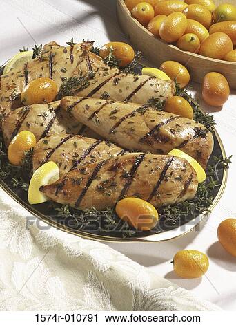 Grilled chicken with kumquats View Large Photo Image Stock Image - Grilled chicken with kumquats. Fotosearch