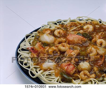 Pasta with prawn sauce View Large Photo Image Stock Image - Pasta with prawn sauce. Fotosearch