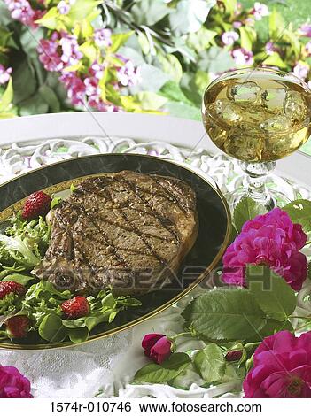 Roast meat with salad View Large Photo Image Stock Photograph - Roast meat with salad. Fotosearch