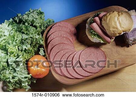 Stock Photograph - Salami sandwich. Fotosearch