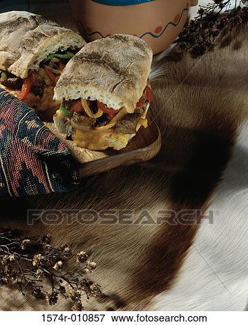 Sandwich served on a wooden tray View Large Photo Image Stock Photo - Sandwich served on a wooden tray. Fotosearch