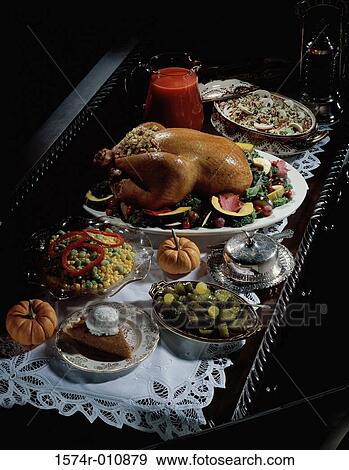 Thanksgiving buffet meal laid out View Large Photo Image Stock Photo - Thanksgiving buffet meal laid out. Fotosearch
