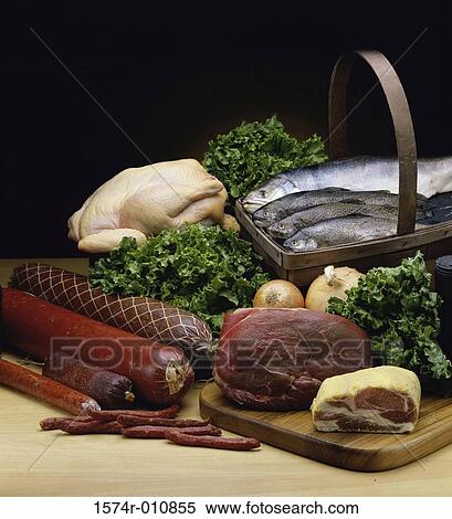 Stock Photography - Varieties of assorted meats. Fotosearch