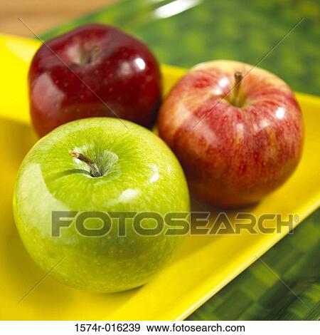 Close-up of apples on a tray View Large Photo Image Stock Photo - Close-up of apples on a tray. Fotosearch