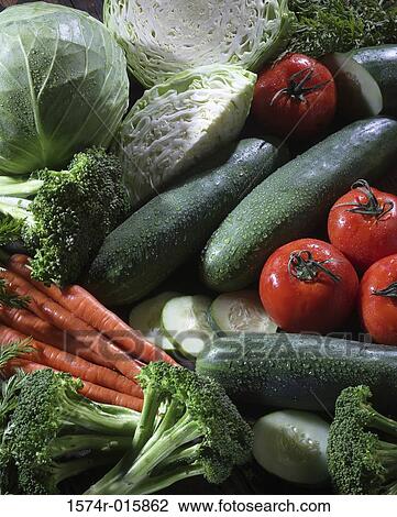 Close-up of assorted vegetables View Large Photo Image Stock Image - Close-up of assorted vegetables. Fotosearch