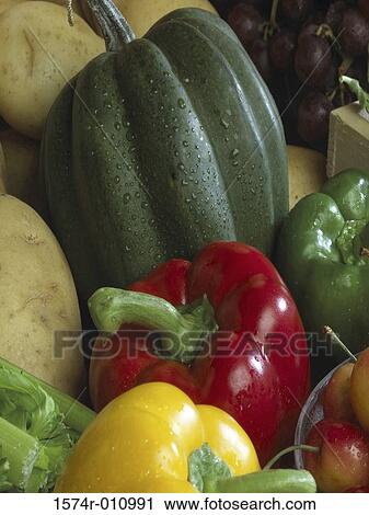 Close-up of fruits and vegetables View Large Photo Image Stock Image - Close-up of fruits and vegetables. Fotosearch