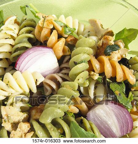 Stock Image - Close-up of pasta in a bowl. Fotosearch