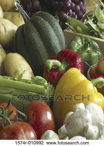 Close-up of various fruits and vegetables View Large Photo Image Stock Image - Close-up of various fruits and vegetables. Fotosearch