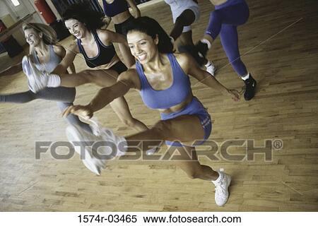 High angle view of a group of young women exercising in an aerobics class View Large Photo Image Stock Photography - High angle view of a group of young women exercising in an aerobics class. Fotosearch