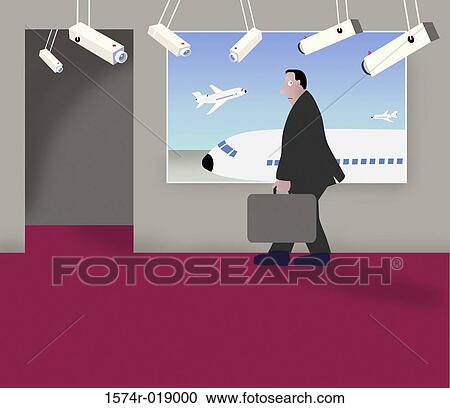 Airport Security 2004 Linda Braucht (20th C. American) Computer graphics View Large Illustration Clipart - Airport Security 2004 Linda Braucht (20th C. American) Computer graphics. Fotosearch