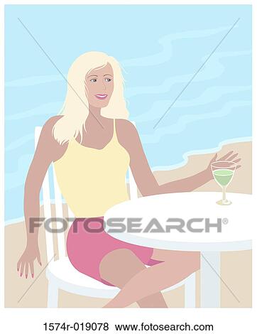 Stock Illustration - Beach Blond Linda Braucht (20th C. American) Computer Graphics. Fotosearch