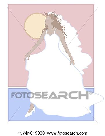 Clipart - Bride Linda Braucht (20th C. American) Computer Graphics. Fotosearch