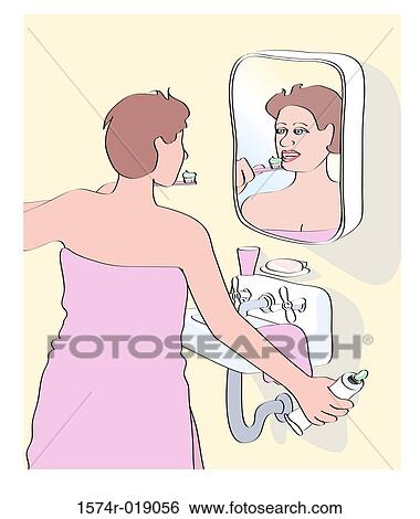 Brushing Teeth 2 Linda Braucht (20th C. American) Computer Graphics View Large Illustration Stock Illustration - Brushing Teeth 2 Linda Braucht (20th C. American) Computer Graphics. Fotosearch