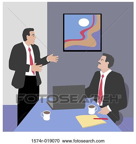 Business Meeting in Office 2 Linda Braucht (20th C. American) Computer Graphics View Large Illustration Clipart - Business Meeting in Office 2 Linda Braucht (20th C. American) Computer Graphics. Fotosearch