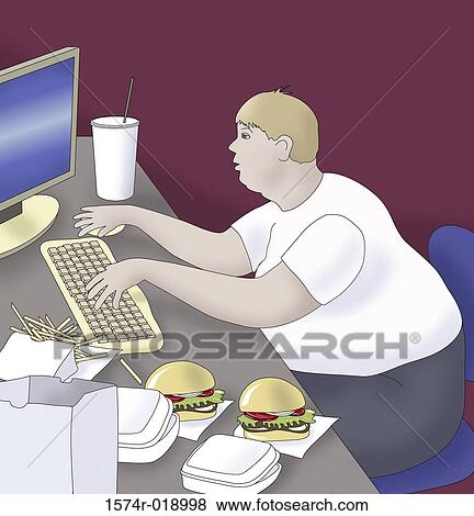 Stock Illustration - Childhood Obesity 2004 Linda Braucht (20th C. American) Computer graphics. Fotosearch