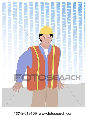 Construction Guy Linda Braucht (20th C. American) Computer Graphics View Large Illustration Stock Illustration - Construction Guy Linda Braucht (20th C. American) Computer Graphics. Fotosearch