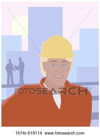Construction Man Linda Braucht (20th C. American) Computer Graphics View Large Illustration Stock Illustration - Construction Man Linda Braucht (20th C. American) Computer Graphics. Fotosearch
