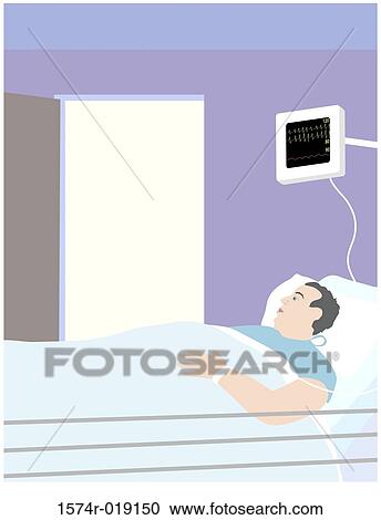 Clipart - Hospital Patient 3 Linda Braucht (20th C. American) Computer Graphics. Fotosearch
