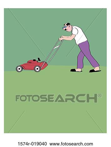 Lawn Mowing 2 Linda Braucht (20th C. American) Computer Graphics View Large Illustration Clipart - Lawn Mowing 2 Linda Braucht (20th C. American) Computer Graphics. Fotosearch