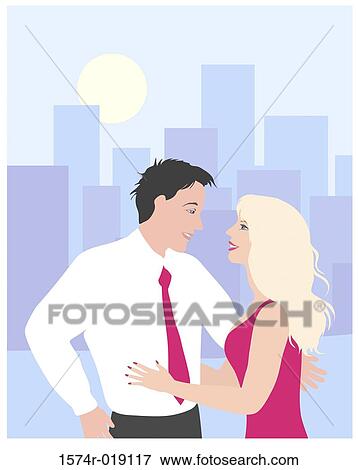 Rooftop Romance Linda Braucht (20th C. American) Computer Graphics View Large Illustration Stock Illustration - Rooftop Romance Linda Braucht (20th C. American) Computer Graphics. Fotosearch