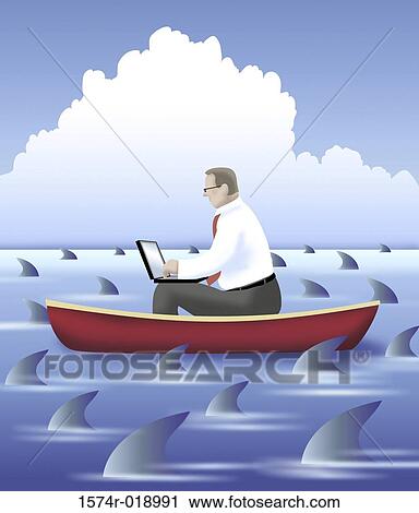 Clip Art - Shark! 2004 Linda Braucht (20th C. American) Computer graphics. Fotosearch