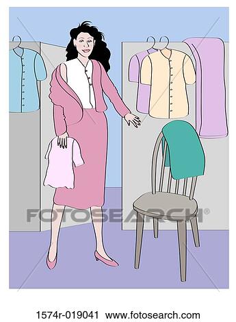 Clip Art - Shopping 1 Linda Braucht (20th C. American) Computer Graphics. Fotosearch