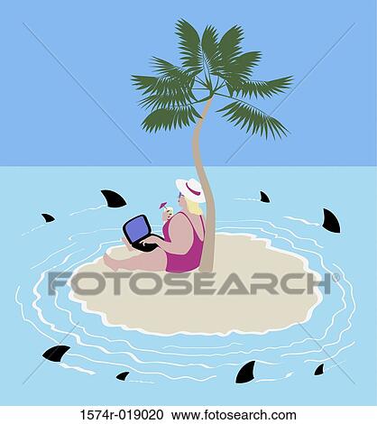 Surfing Online with Sharks 2005 Linda Braucht (20th C. American) Computer graphics View Large Illustration Clipart - Surfing Online with Sharks 2005 Linda Braucht (20th C. American) Computer graphics. Fotosearch