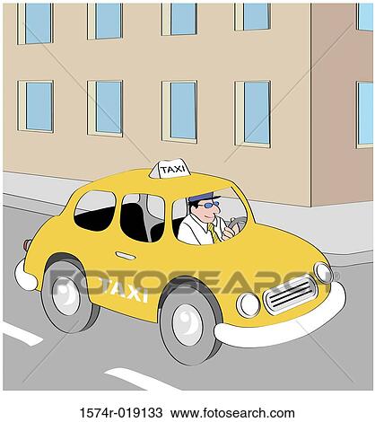 Drawing - Taxi Man Linda Braucht (20th C. American) Computer Graphics. Fotosearch