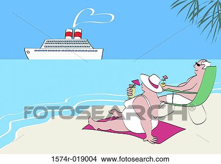 Stock Illustration - The Beach (5B) 2004 Linda Braucht (20th C. American) Computer graphics. Fotosearch