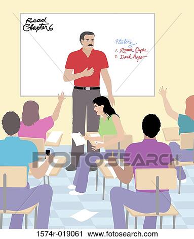 Clip Art - The Classroom Linda Braucht (20th C. American) Computer Graphics. Fotosearch