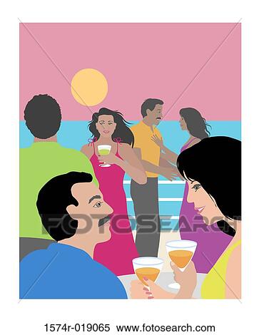 Stock Illustration - The Party Linda Braucht (20th C. American) Computer Graphics. Fotosearch