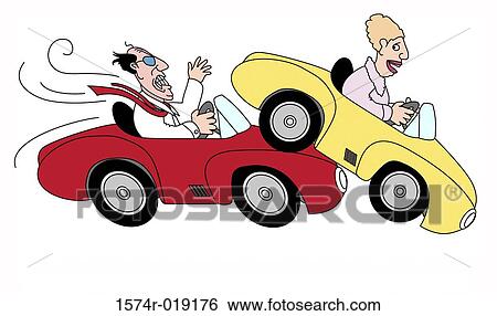 Stock Illustration - The Road Rager Linda Braucht (20th C. American) Computer Graphics. Fotosearch