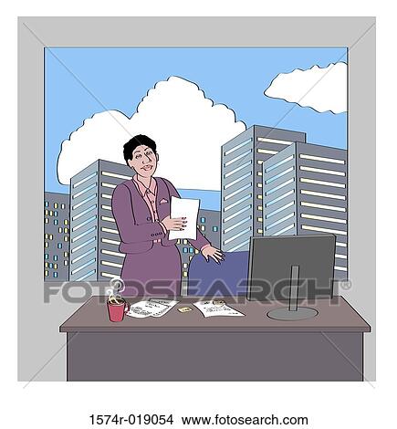 Stock Illustration - The Supervisor 1 Linda Braucht (20th C. American) Computer Graphics. Fotosearch